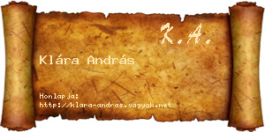 Klára András névjegykártya