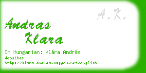 andras klara business card