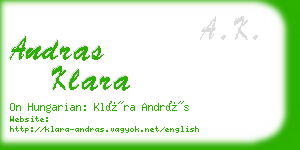 andras klara business card